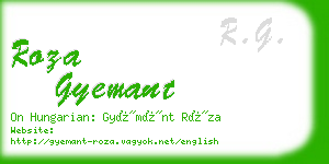 roza gyemant business card